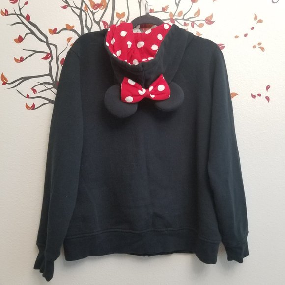 Minnie Mouse Ears Hoodie Jacket Polka Dot XL - Picture 3 of 6